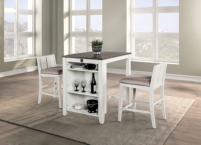 Lescles 3 Pc Counter Ht Set (1 Table + 2 Chairs) - Furniture World