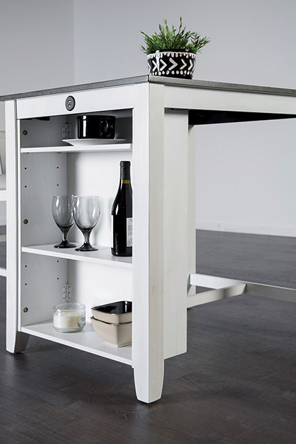 Lescles 3 Pc Counter Ht Set (1 Table + 2 Chairs) - Furniture World