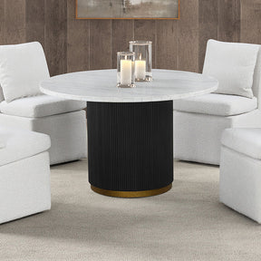 Varde Round Dining Marble Table - Furniture World