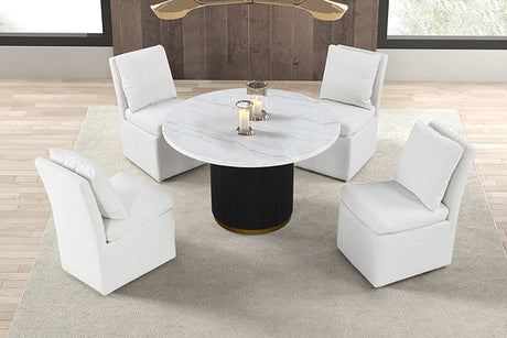 Varde Round Dining Marble Table - Furniture World