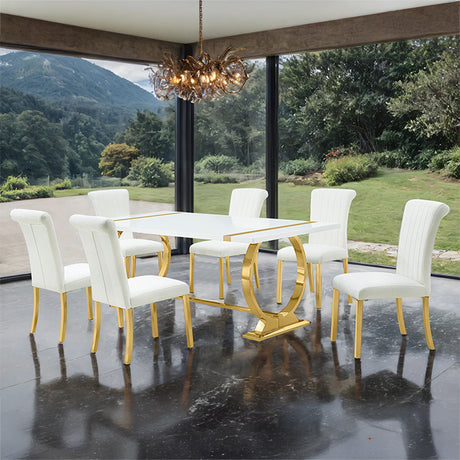 Holbaek 5 Pc 80" Dining Table Set - Furniture World