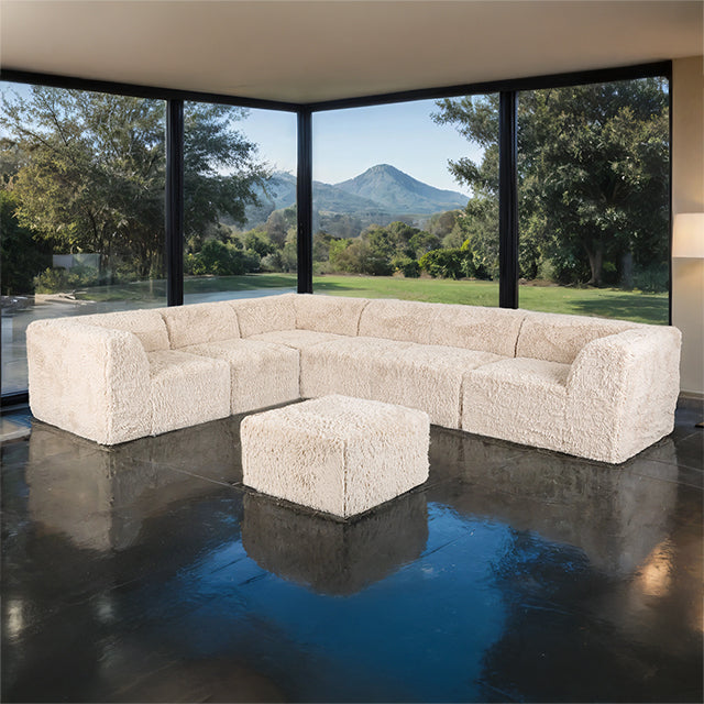 Nappi Large L-Sectional w/ Ottoman (Compressed Foam) - Furniture World