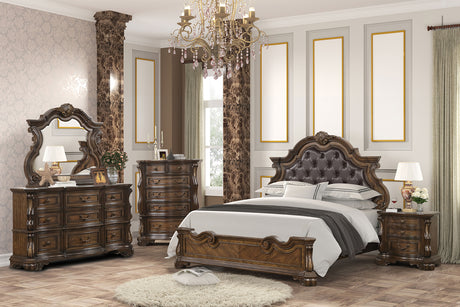 Leovanni 4 Pc Queen Bedroom Set Brown - Furniture World