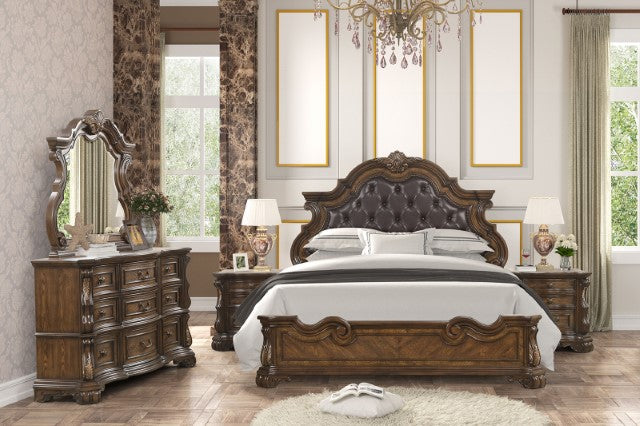 Leovanni 4 Pc Queen Bedroom Set Brown - Furniture World