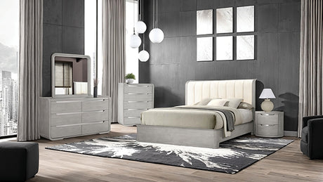 Osterley Queen & E.King Bed Grey & Black - Furniture World