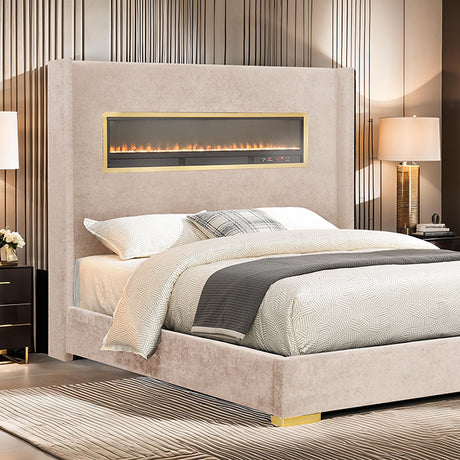 Danvers Bed Beige, Black, & Grey - Furniture World