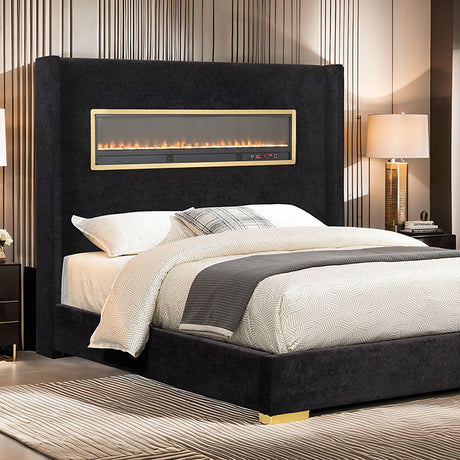 Danvers Bed Beige, Black, & Grey - Furniture World