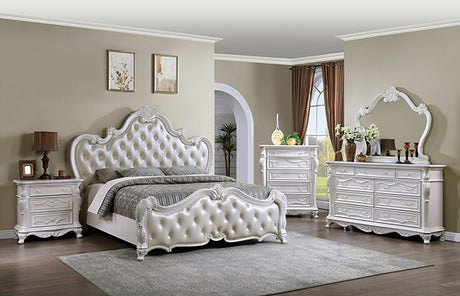 Ventresca Bed White & Chrome - Furniture World