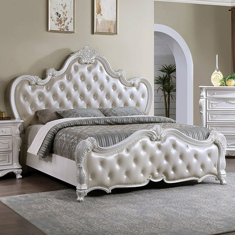 Ventresca Bed White & Chrome - Furniture World