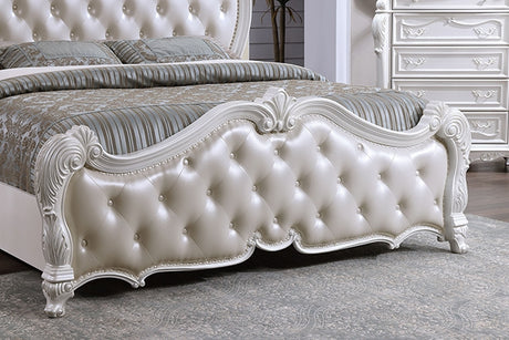 Ventresca Bed White & Chrome - Furniture World