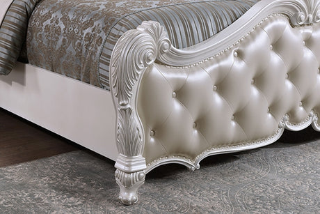Ventresca Bed White & Chrome - Furniture World