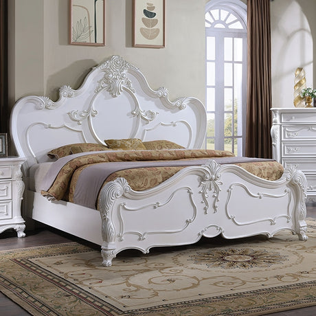 Roselli Bed Chrome & White - Furniture World