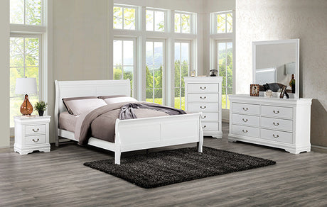 Louis Philippe Bed Black, White, & Cherry - Furniture World