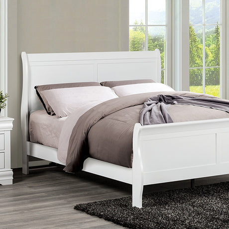 Louis Philippe Bed Black, White, & Cherry - Furniture World