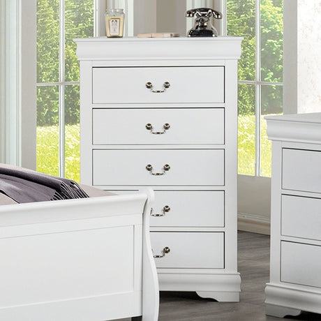 Louis Philippe Chest White - Furniture World