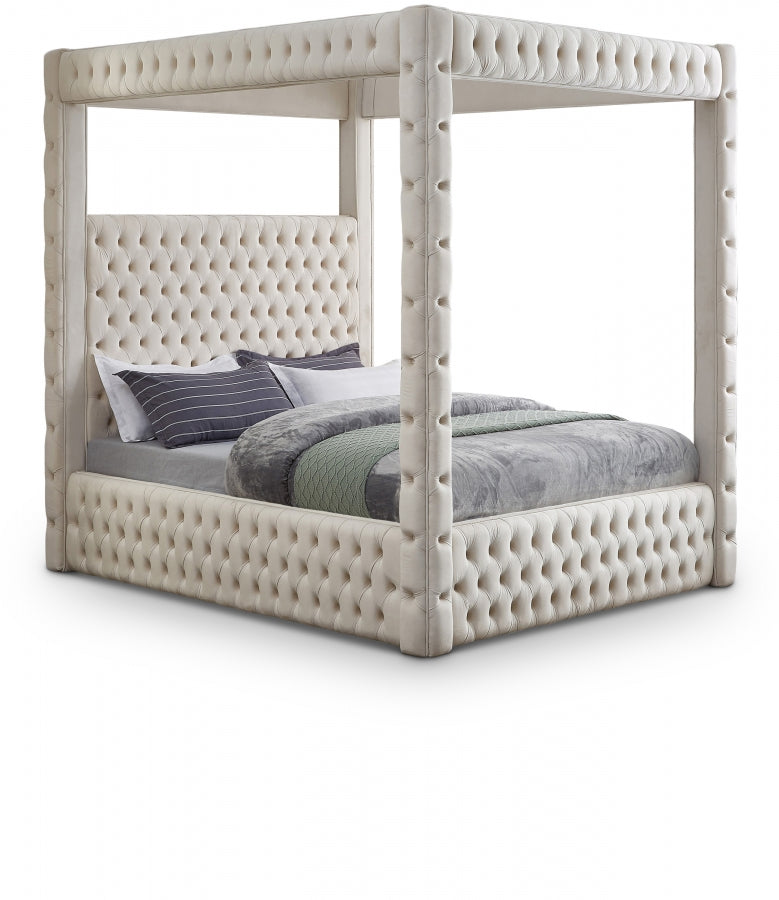 Canopy Velvet Bluetooth Bed Furniture World