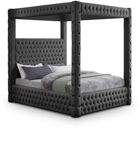 Canopy Velvet Bluetooth Bed Furniture World