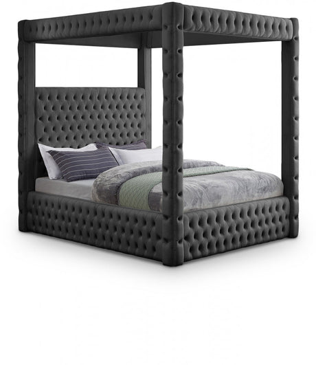 Canopy Velvet Bluetooth Bed Furniture World