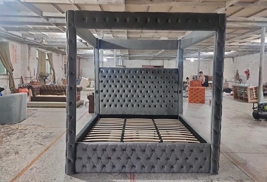 Canopy Velvet Bluetooth Bed Furniture World