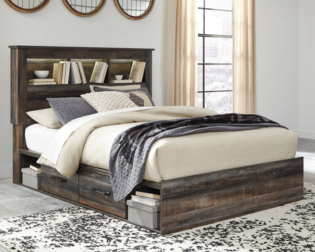 Drystan Signature Design by Ashley Bookcase Bed with 4 Storage Drawers Furniture World